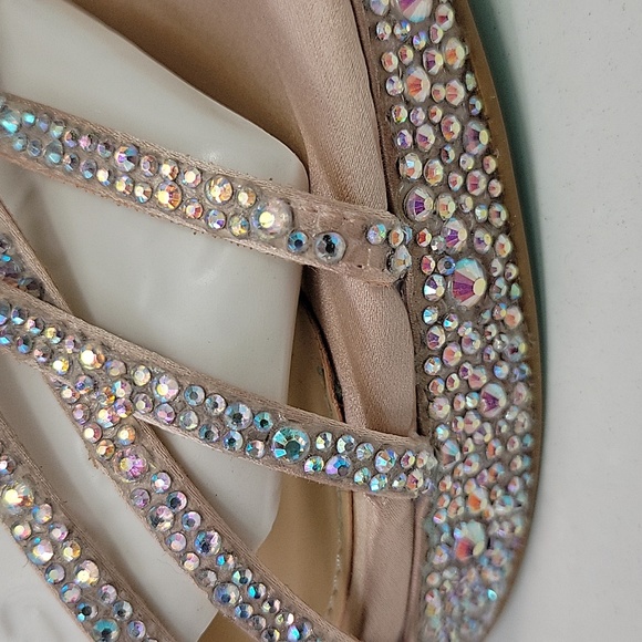 Betsy Johnson SB-Aden Champagne Rhinestone Heel Womens 10 - Picture 4 of 9
